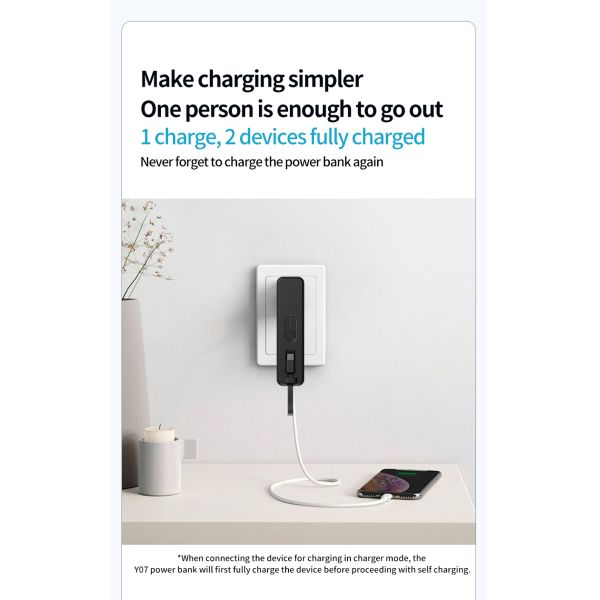 22.5W Output Quick Charger Power Bank Type C 3 In 1 5000 Mah Portable Charger