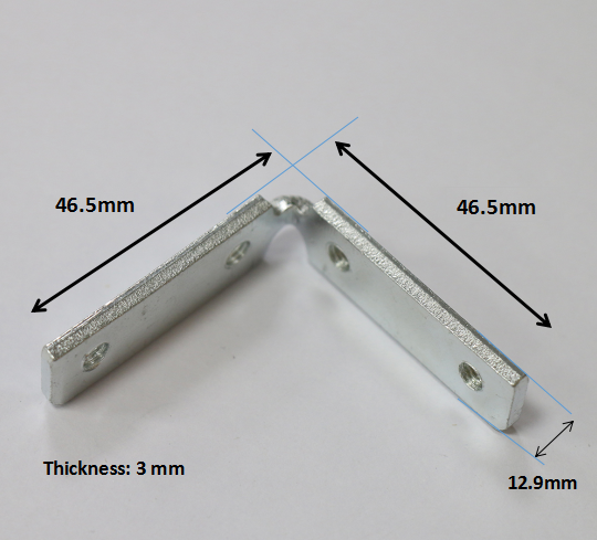 Wood Cabinet Right Angle Corner Bracket with Screw Thread Zinc Plated Iron Material