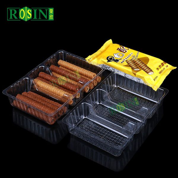 Transparent Plastic Biscuit Packing Tray Disposable Thermoformed PET