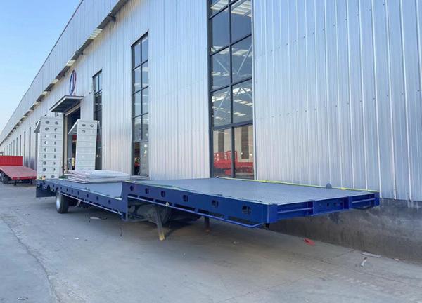 1310mm Wheel Base Heavy Duty 3 Axles Gooseneck Lowbed Semi Trailer with Air Suspension