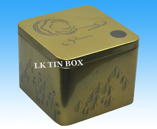 Lata de lata grande do chá do pó do verde de Matcha com tampa, latas do metal do produto comestível