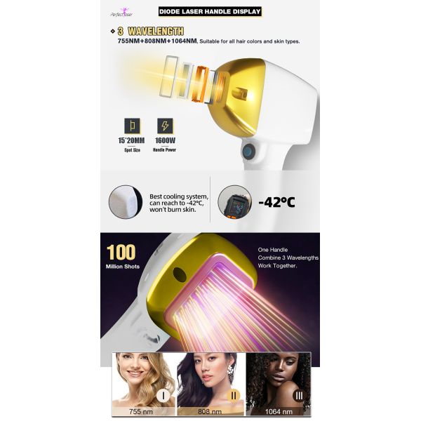 Vertical 808nm Diode Laser Hair Removal Machine 4 In 1