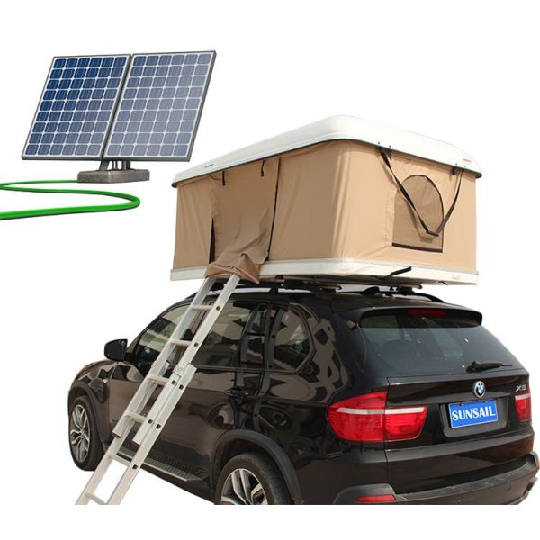Canvas Car Roof Top Tent with Solar Panel Energy Customizable Options