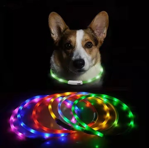 Customization Service Provided Waterproof USB Rechargeable Silicone LED Dog Collar