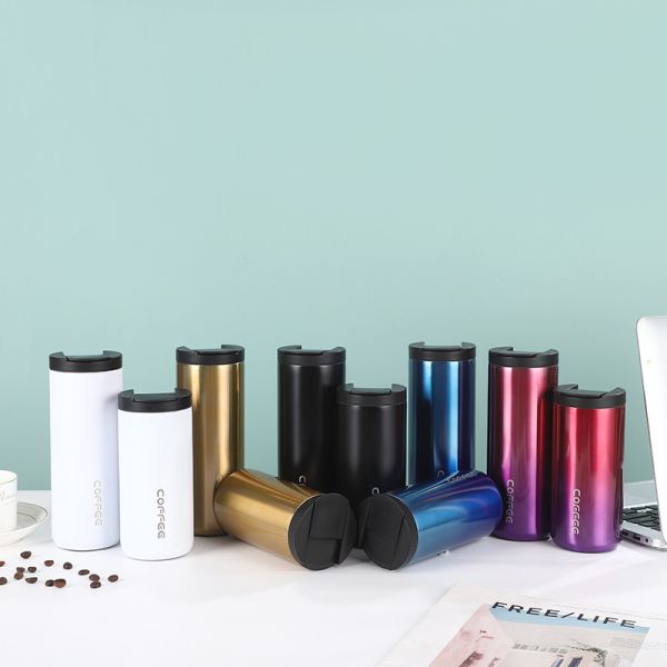Business Gifts 550ml Stainless Steel Vacuum Insulation Travel Mug with Leak-proof Lid