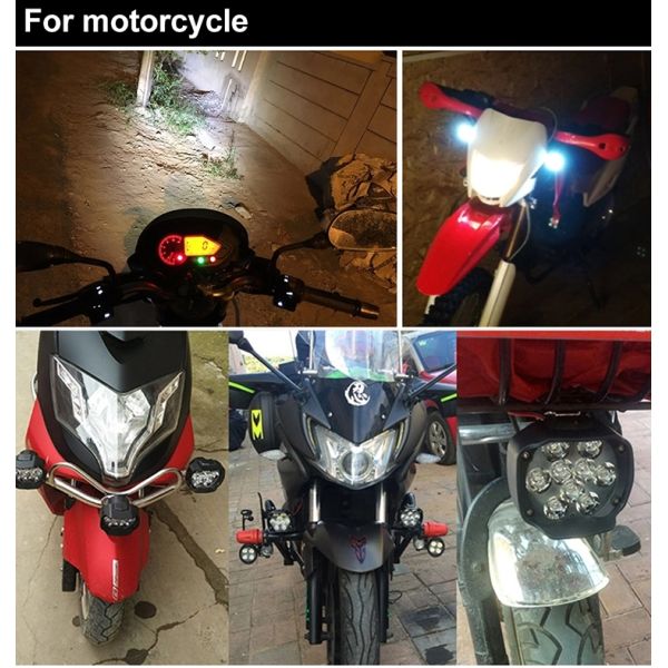 30W 18Pcs 6000K 3000LM Motorcycle Auxiliary Lights Spotlight