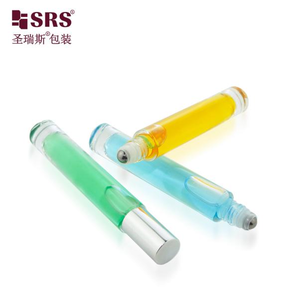 10ml thickness wall glass heavy perfume roller bottles with shiny metal cap