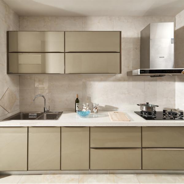 Home Laminate Handleless Kitchen Cabinets Full Set Small Kitchen Modular Cabinets