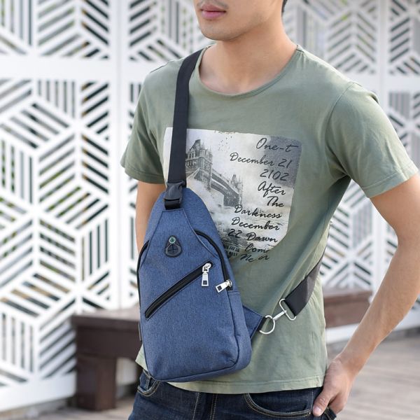 Multipurpose Crossbody Sling Bag With Usb Charging Port Oxford Fabric Waterproof