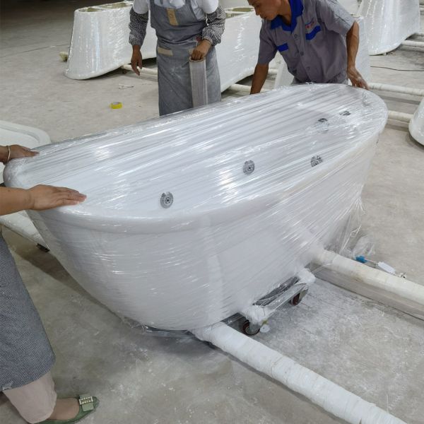 Customized Acrylic Indoor Whirlpool Massage Corner Bathtub for 2 Person Indoor Luxury