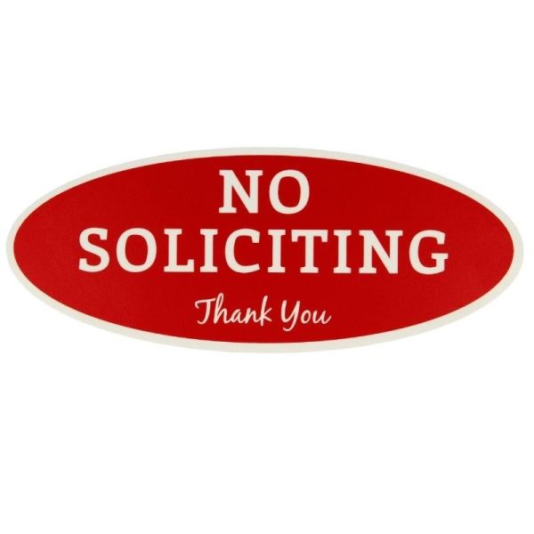 House Custom Reflective Sign Metal Oval No Soliciting Sign Printable