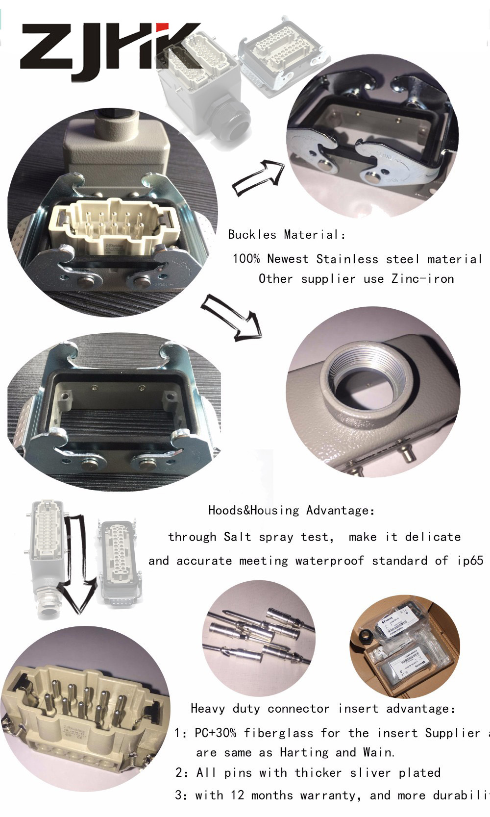 соединитель Pin 16A 10 прямоугольный заменяет винт 09330102601 вставки Pos m Harting Хана e 10