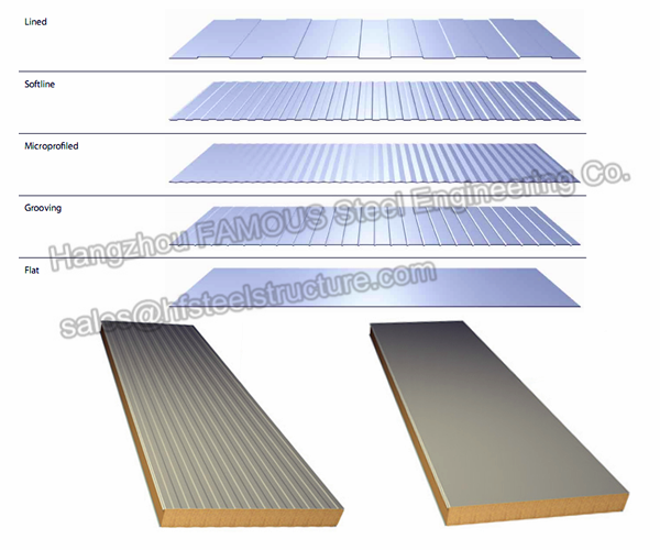 Corrugated Waterproof 50mm EPS Sandwich Wall Panels