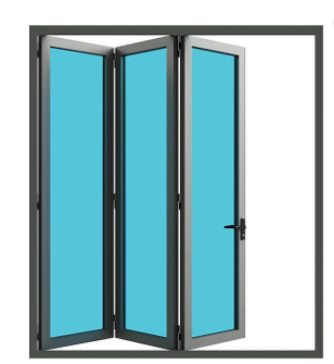 OEM Extruded Aluminum Folding Patio Doors Fiberglass Anodizing