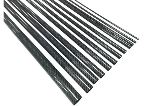 Black High Modulus Carbon Fiber Roll Wrapped Tubes Round Tube For Equipment Parts