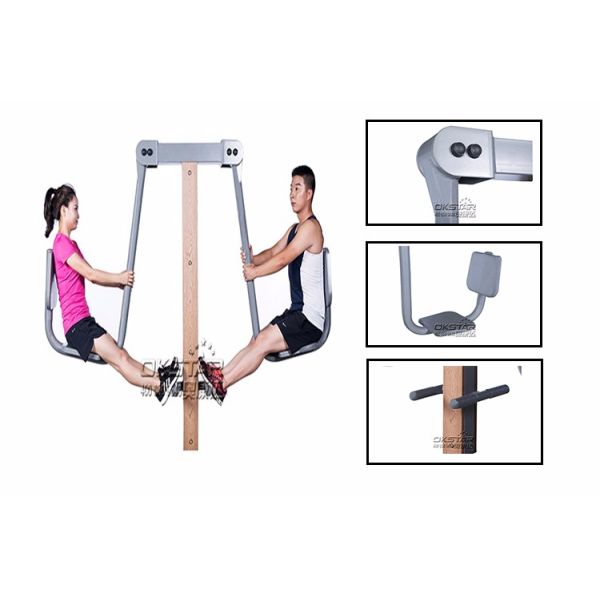 china outdoor park gym equipment park wood outdoor leg press machine