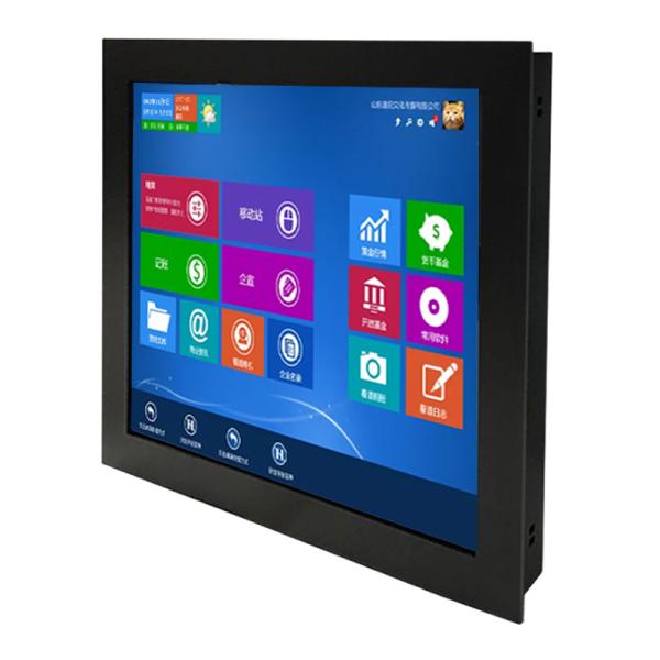 Monitor industrial de metal con marco abierto de 15 pulgadas, resistente al agua IP65, pantalla táctil con USB RS232
