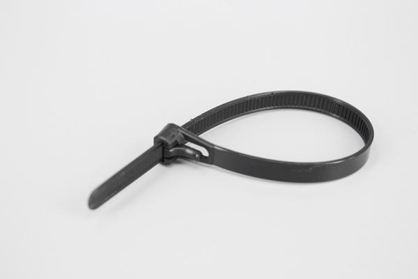 DM-8*250RT mm black and white full plastic releasable cable ties size wire bundle zip ties factory