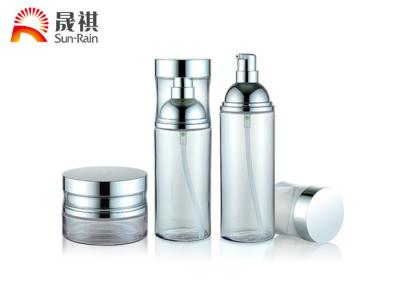 Empty round transparent cosmetic bottles and jars set 100ml 120ml 50g