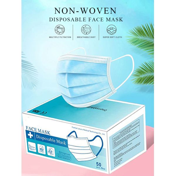 Three Layers Disposable Dust Mask , Disposable Chemical Mask Latex Free