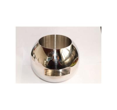 Silver DN25 Stainless Steel 316L Floating Straight Through Valve Ball with Customized Support National Standard