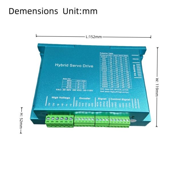 PC86 Closed Loop Stepper Motor Driver for 86mm Flange 2 Phase with DC24-110V AC18-80V