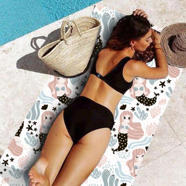 Digital Printed Quick Dry Beach Towel , Travel Beach Towel Promotional Large Thick