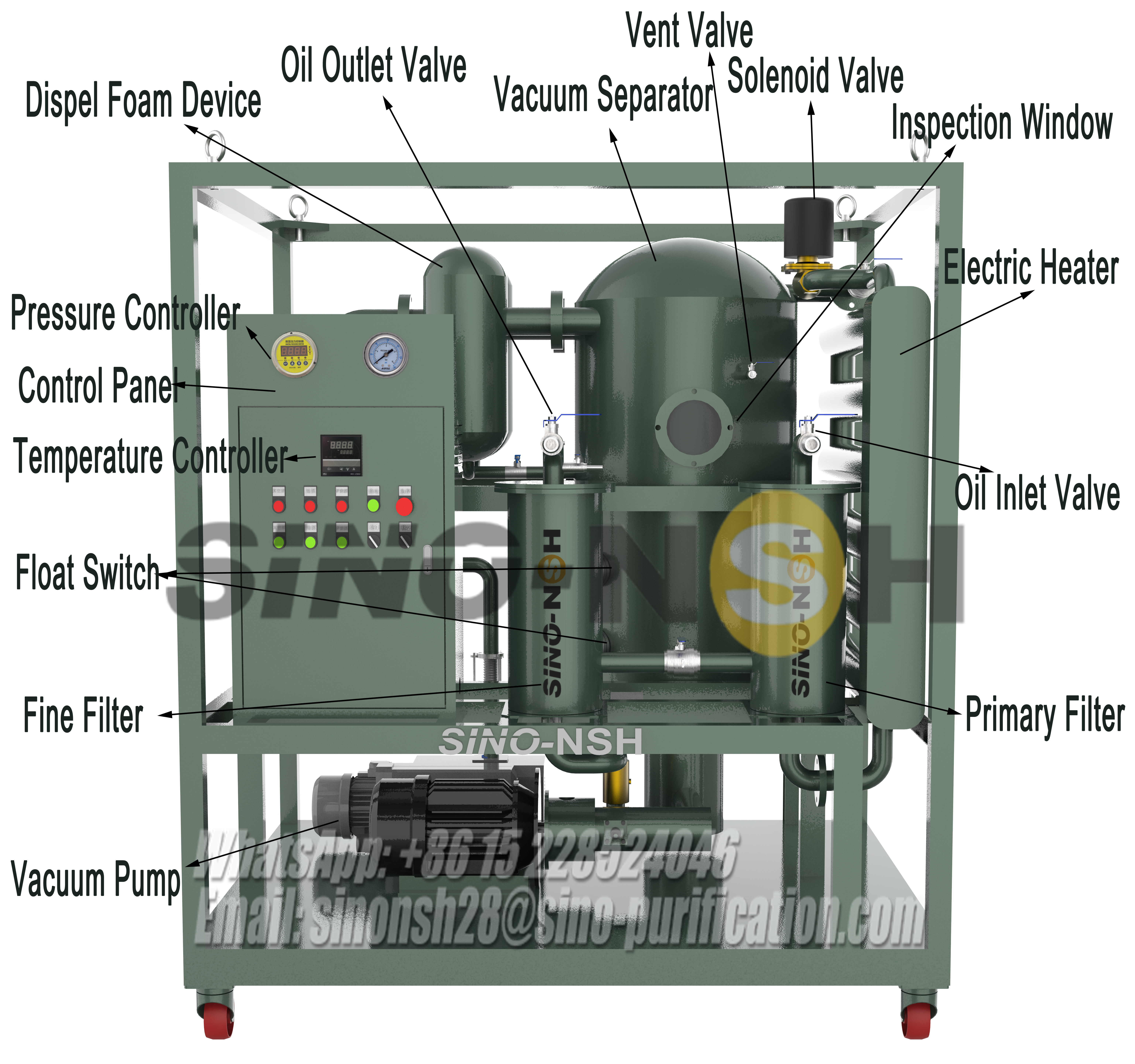 Удаление влаги вакуумный трансформатор очиститель масла портативный 600 л / ч обезгазирование