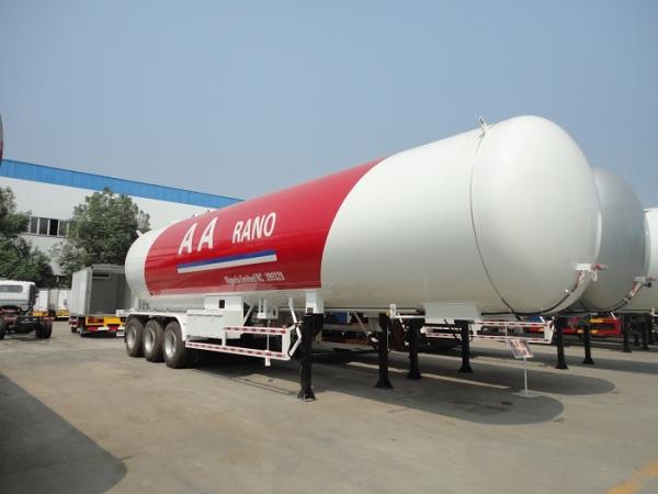 AARANO 56CBM LPG Delivery Truck , Customized Tri - Axle LPG Tank Trailer 25t
