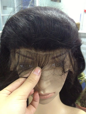 Hand Tied Remy Human Hair Front Lace Wigs 1B# / 5A Virgin Remy Hair