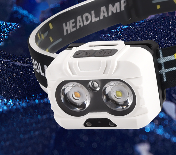 Super Bright Sensing Sensor Headlight 3 Light Source Night Driving Light 3 AAA Battery Powered Camping Emergency Headlight