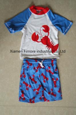 80%polyamide;20%elasthane boy's swim set for printed surfing wear T-Shirt two piece