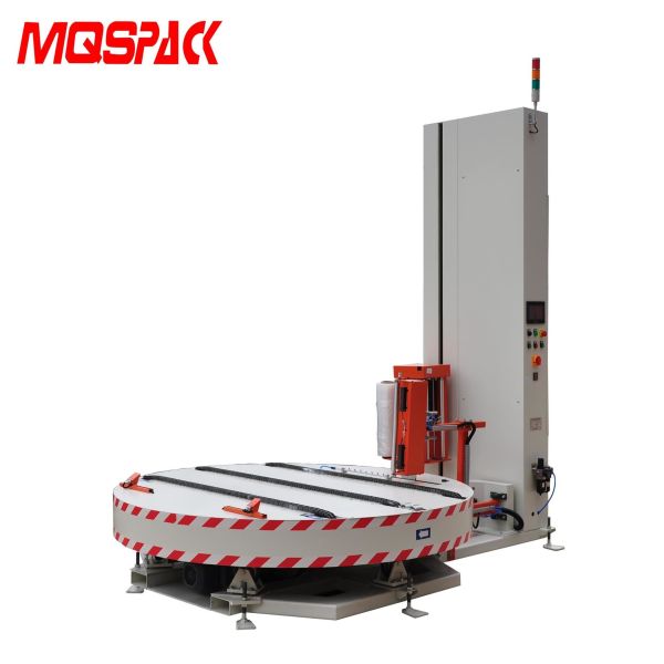 Conveyorized Pallet Automatic Turntable Stretch Wrapper With 200% Pre - Stretch