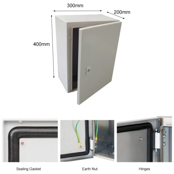 El gabinete eléctrico modificado para requisitos particulares del recinto del metal impermeabiliza 400x300x200m m