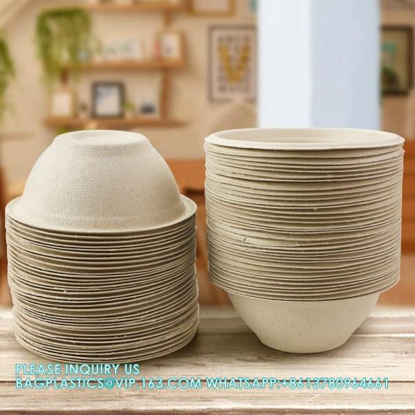 Compostable 8oz,Small Disposable Chili Bowls,Recycled Paper Bowls For Hot Soup,Ice Cream,Salad,Soup,Snack,Dessert