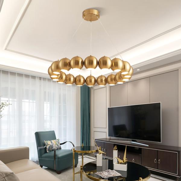 Round sphere led chandelier for living room bedroom table dining room hanging lamp(WH-MI-319)