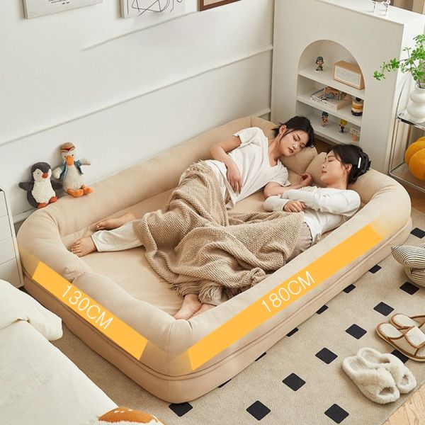 Small Apartment Lounger Convertible Futon Sofa Bed with Adjustable Backrest Cotton Linen Fabric Memory Foam Loveseat
