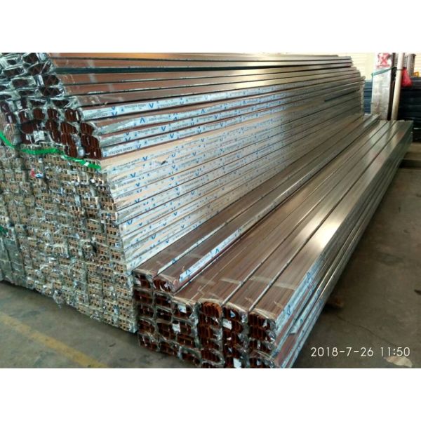 Champagne Anodized 6063 Grade Aluminium Profile for Doors and Windows with 5.8 Meter Length