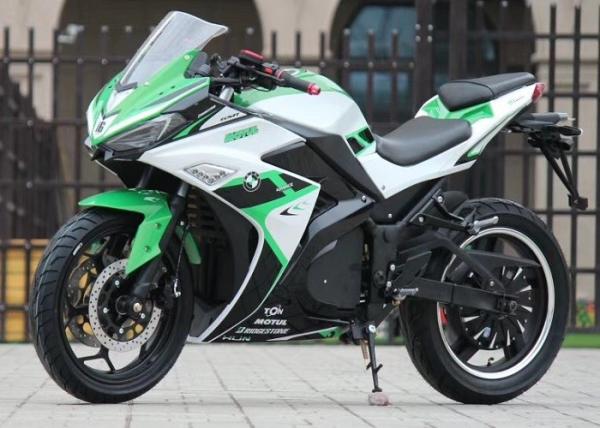 Full Electric Battery Motorcycle Sport Bike 30 Degree Climbing Capacity