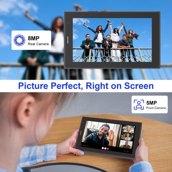 C idea 7 inch Wifi Tablet with Case 8+256GB Storage Quad Core Processor 600x1024 IPS Touchscreen CM524 gray