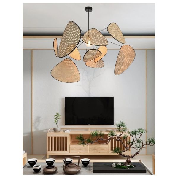 dining table lights creative design simple Japanese wabi-sabi style rattan pendant lights(WH-WP-147)