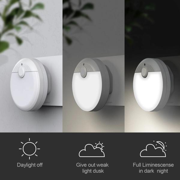Plug In AC110V UK Dusk To Dawn Sensor Light 3x AAA LED Night Light