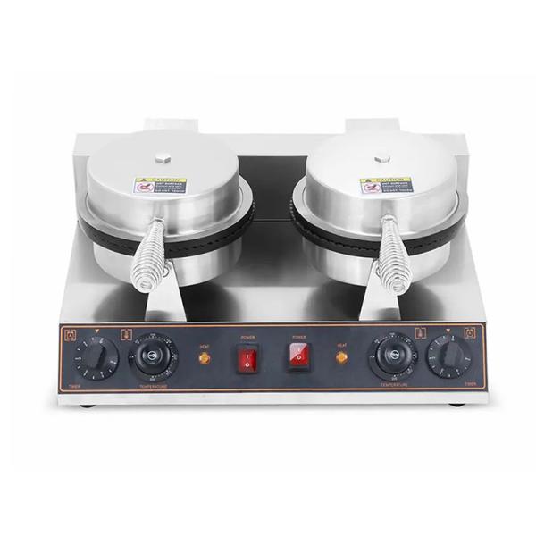 Round Shape Non-stick Waffle Cone Maker 2023 Type Double Head Ice-cream Cone Machine
