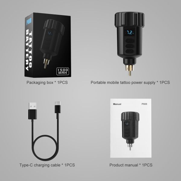 1500mah Tattoo Machine Power Supply RCA Wireless Tattoo Battery Pack