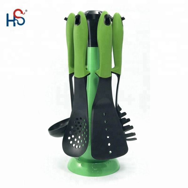 Food Grade Eco-Friendly Kitchenware Non Stick Utensil Set with Heat Resistant Spoons
