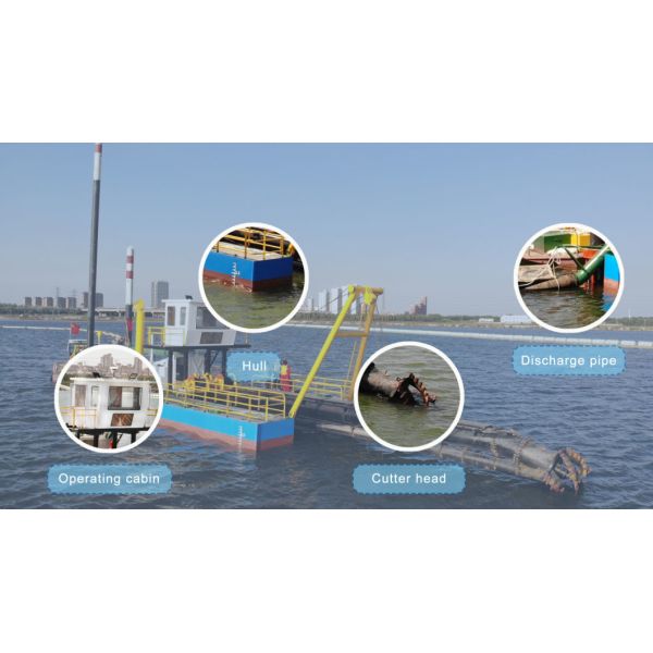 Water Flow 3000m3/H 38m Length Diesel Engine Mud Dredger with ISO Certification