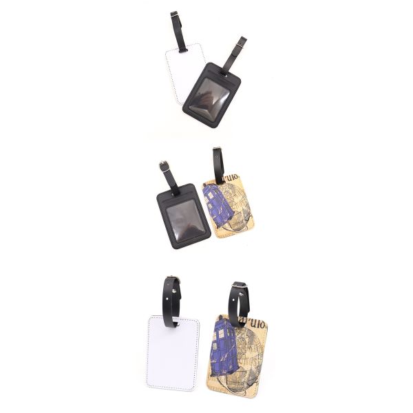 PU Leather Sublimation Luggage Tag Blanks Custom Bag Tags