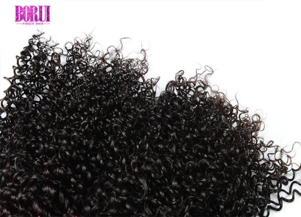 De pacote encaracolados perversos malaios não processados do cabelo humano 3/4 com fechamento do laço