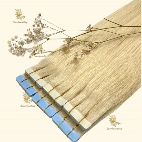 Long Blonde Remy Tape in Hair Extensions 20inch Hair Length 30 Day Return refunds