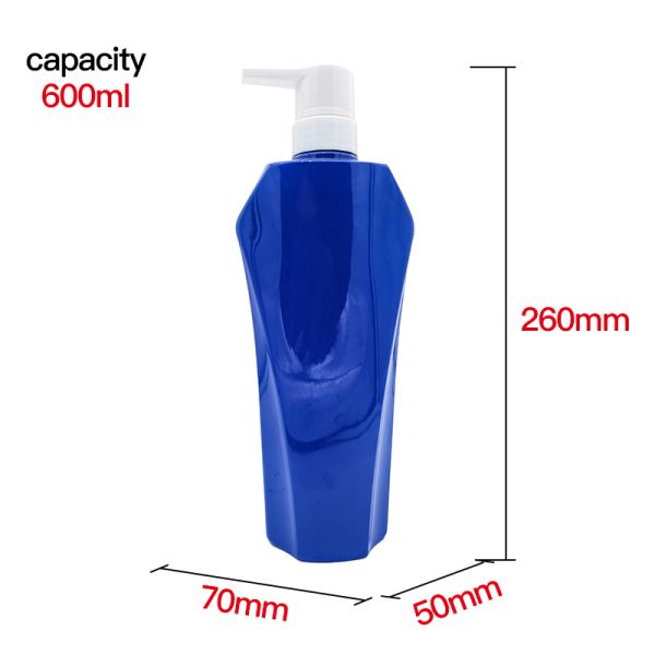 Factory Custom Shampoo Hair Conditioner Bottles 600ml PET Plastic Lotion Shower Gel Body Wash Bottles with Pump Dispenser